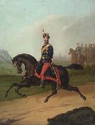 Constantin Lecca Portrait of a Romanian cavalry officer oil